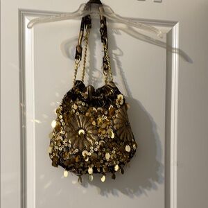 Elegant Gold Sequin Women's Bag